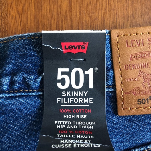 NWT 501 LEVI’S SKINNY JEANS - Picture 3 of 4